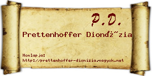 Prettenhoffer Dionízia névjegykártya